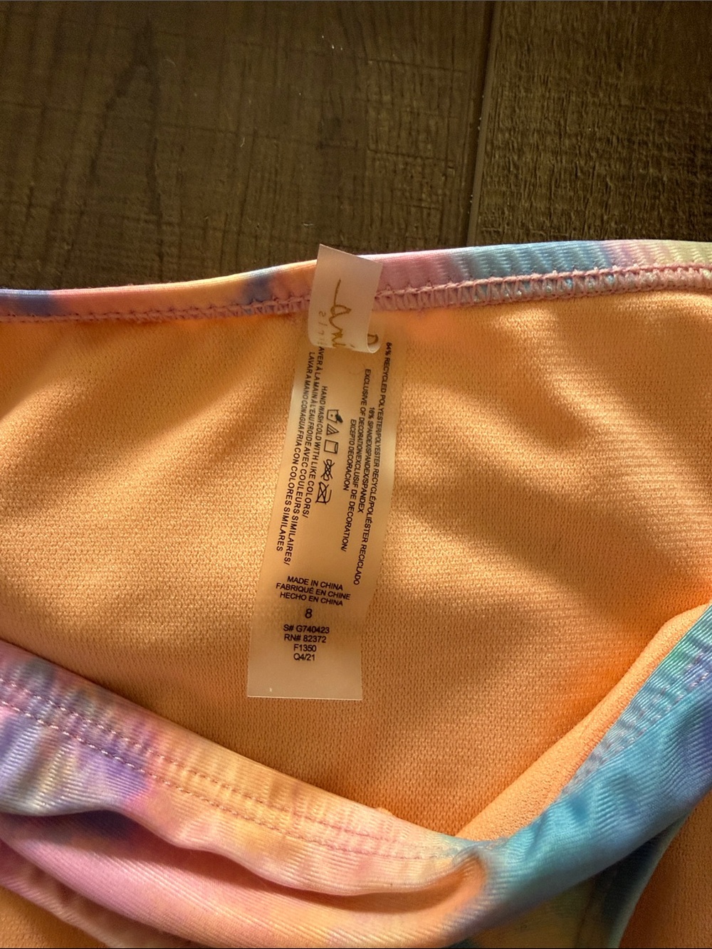 Raisins Girls Pastel Tie-Dye Bikini - Pink, Blue & Peach - Picture 2 of 3